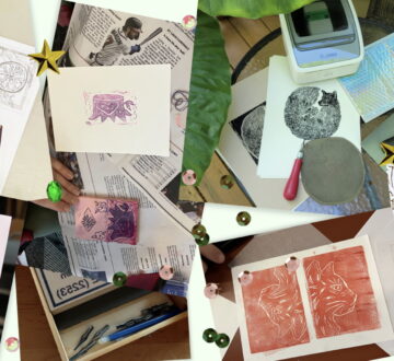 Linocut printmaking with Jacq Perry at Good Job Creative Reuse